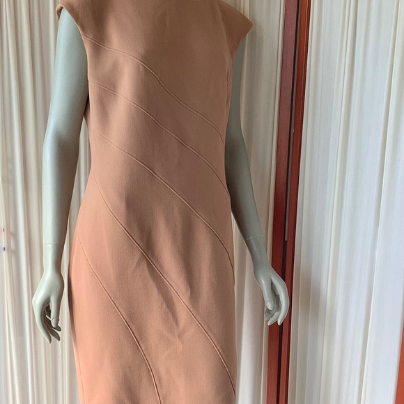 Jones NY Sleeveless Sheath Dress With Stretch Soft Camel Color Size 12 - Picture 2 of 10